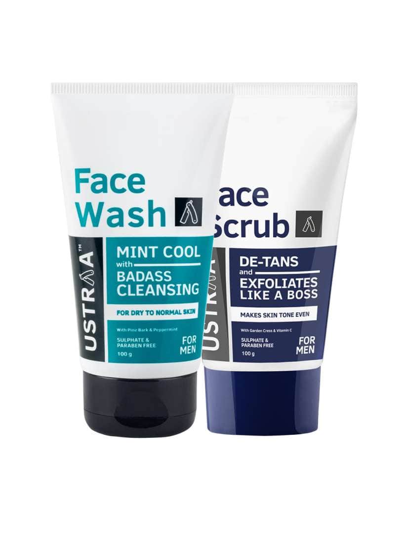 Ustraa Men Face Wash &amp; Scrub De-tan Combo