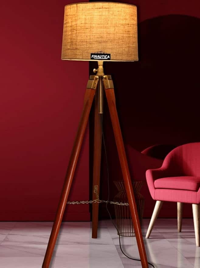F N Lamp with Home Decor Corner Design Jute Drum Shade F N Lamp with Home Decor Corner Design Jute Drum Shade