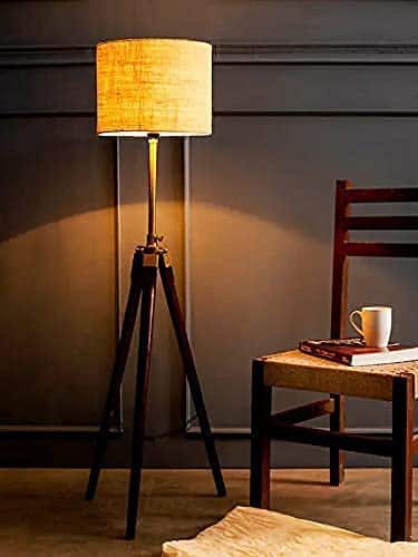 F N Italian LED Lamp with Jute Drum Shade (Corner Design) F N Italian LED Lamp with Jute Drum Shade (Corner Design)