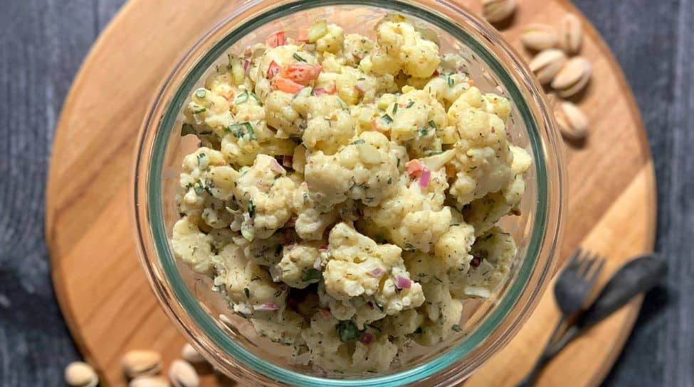 CAULIFLOWER “POTATO” SALAD WITH PISTACHIO MAYO