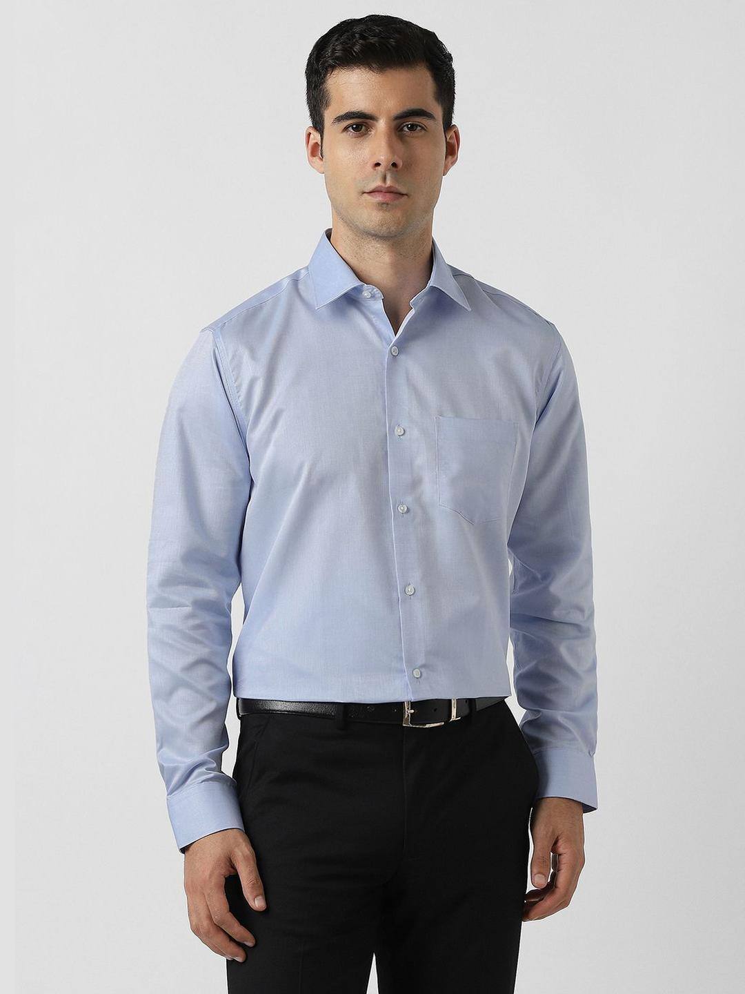  Van Heusen Men Solid Spread Collar Pure Cotton Formal Shirt