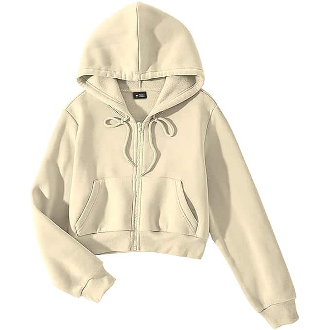 FUNKY MONKEY Soft Fleece Crop Zipper Hoodie for Girls and Women FUNKY MONKEY Soft Fleece Crop Zipper Hoodie for Girls and Women