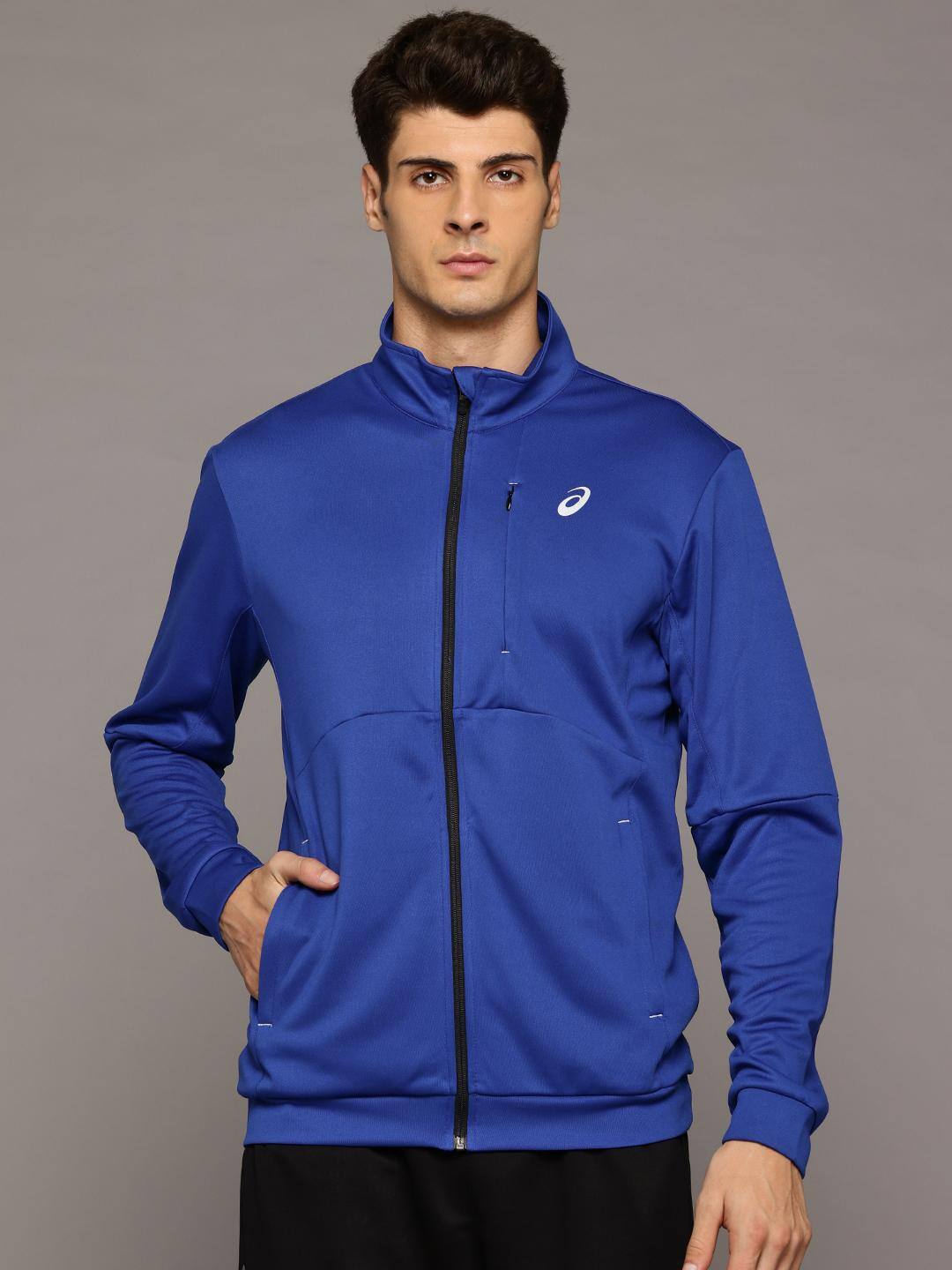 ASICS Mock Collar Reflective Detail Paneled Running Sports Jacket