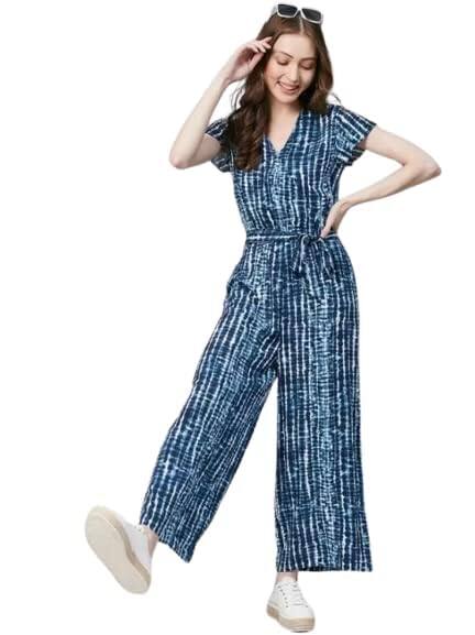 Generic FCV Rayon Printed Jumpsuit for Women