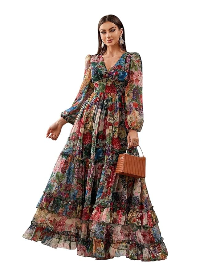 LITZO Women's Georgette A-Line Maxi Dress LITZO Women's Georgette A-Line Maxi Dress