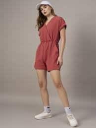  Roadster The Lifestyle Co V Neck Short Sleeve Knee Length Playsuit