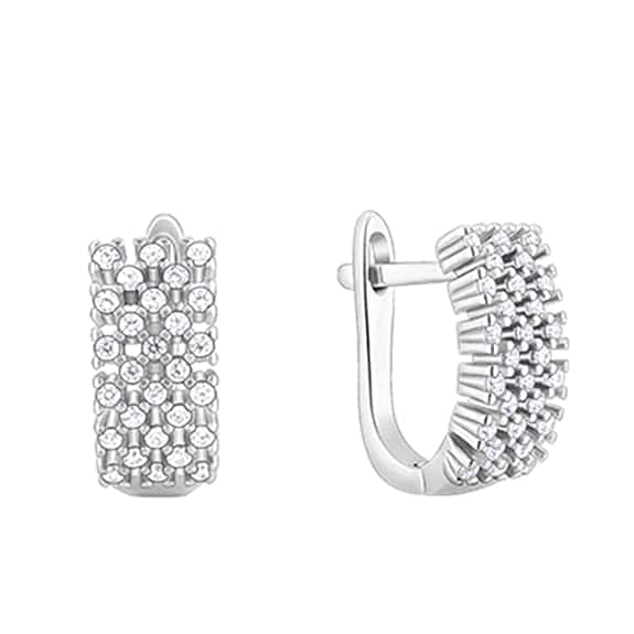 GIVA 925 Silver Rose Gold 18k Gold Plated Zircon Hoop Earrings