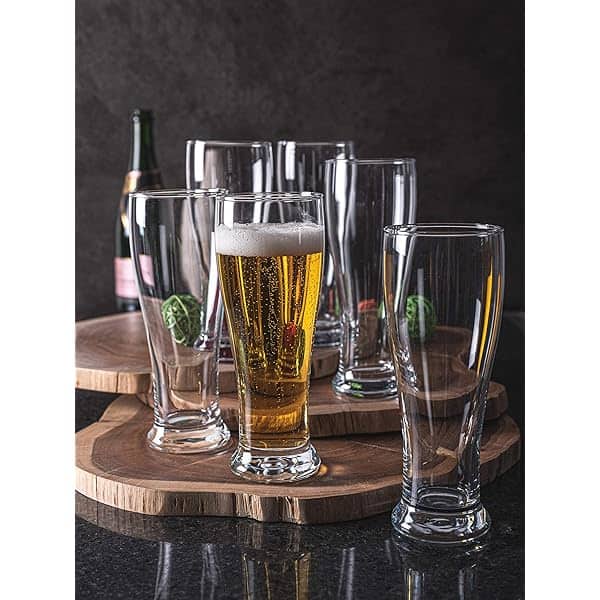 Goodhomes Transparent 6 Pieces Dishwasher Safe Beer Glass Goodhomes Transparent 6 Pieces Dishwasher Safe Beer Glass