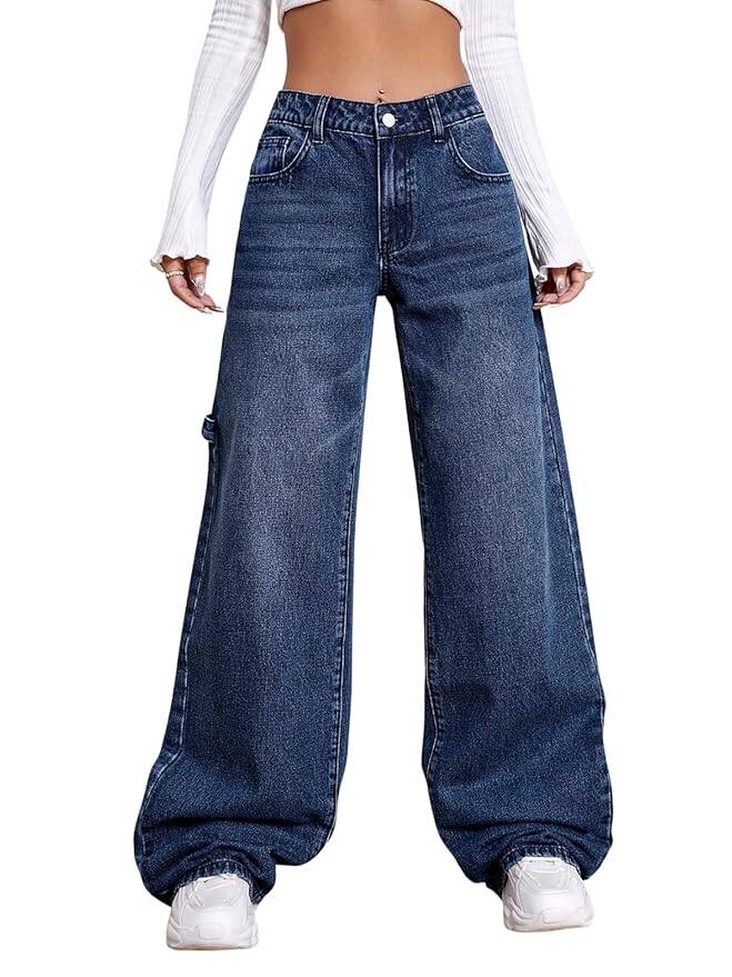  GRECIILOOKS High Waist Wide Leg Jeans