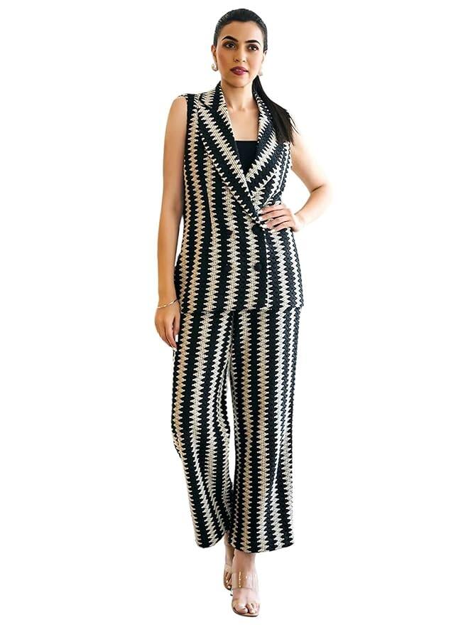 GRECIILOOKS Blazer Style Co-ord Set