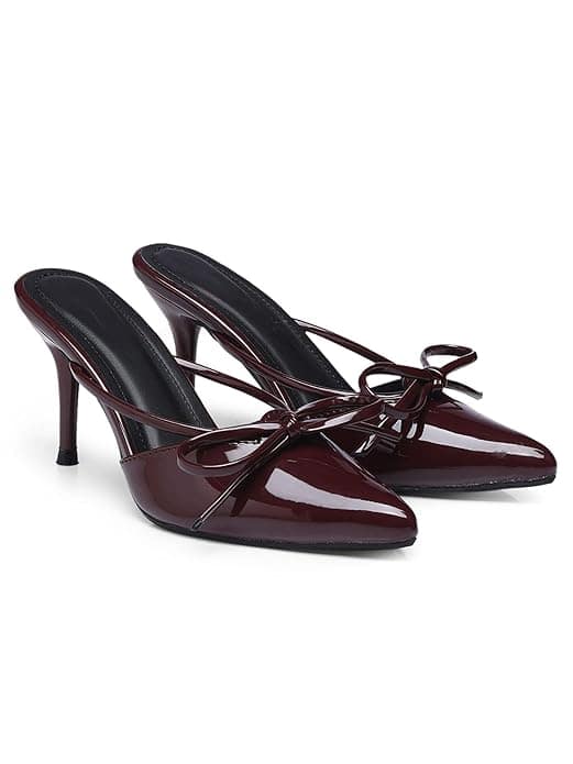 Diva Looks Women's Wine Red Patent Leather Stiletto Heels