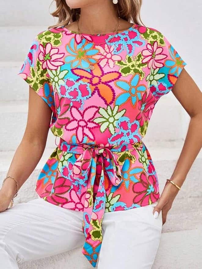 Gufrina Women's Rayon Floral Printed Top
