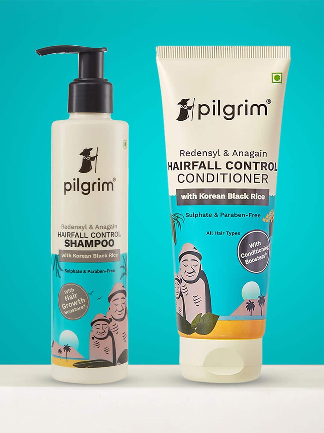 Pilgrim – Set of 2 Redensyl &amp; Anagain Hairfall Control Shampoo &amp; Conditioner