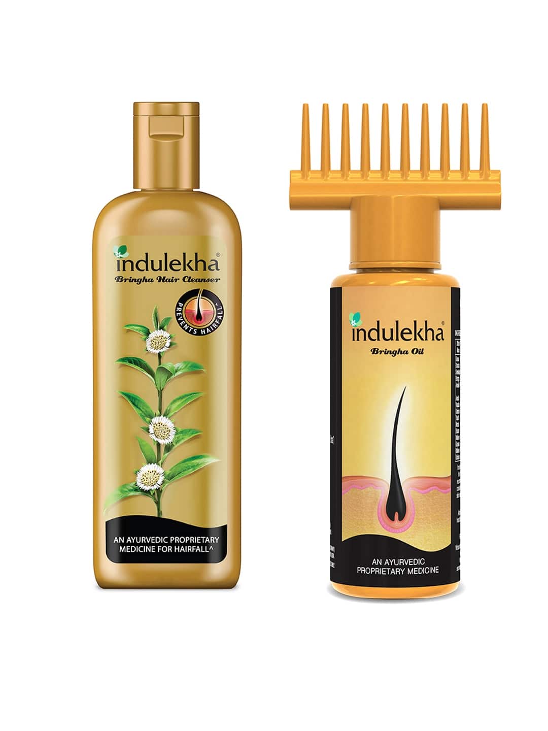 Indulekha – Set of Bringha Hair Oil &amp; Bringha Hair Cleanser Shampoo 
