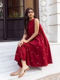 GoSriKi Polka Dot Printed Sleeveless Anarkali Kurta With Palazzos