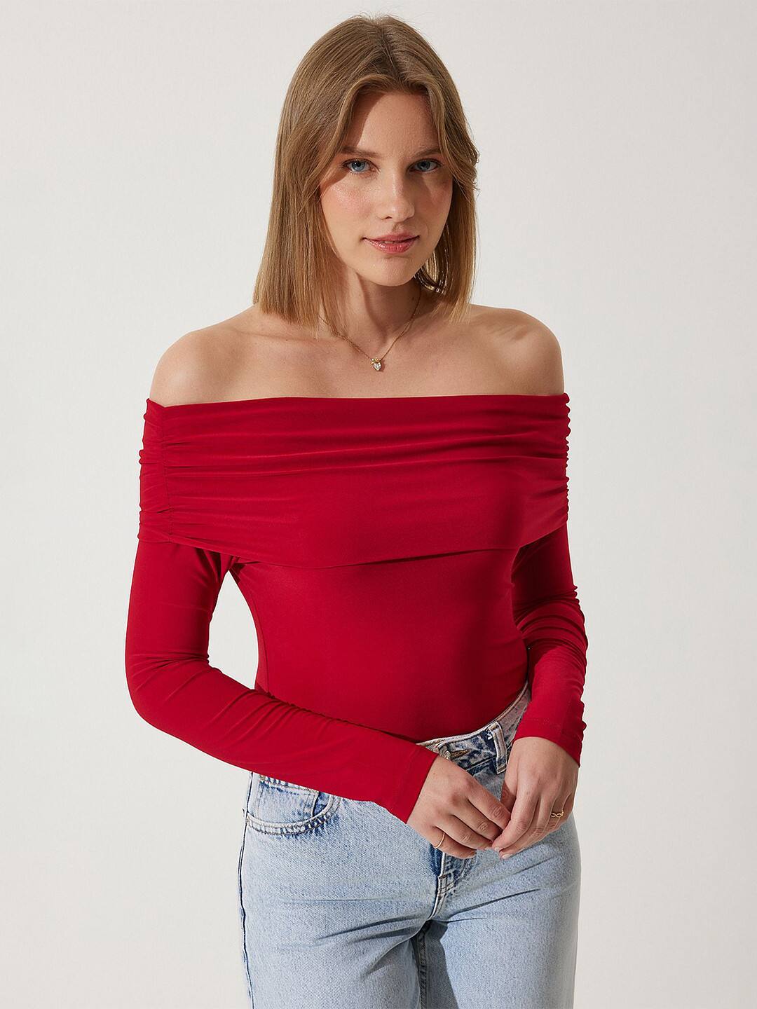 Happiness Istanbul Bardot Top Happiness Istanbul Bardot Top