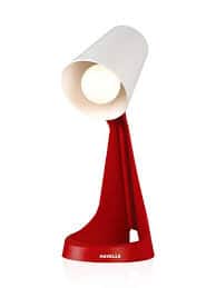 Havells White &amp; Red Abstract Shaped Acrylic Table Lamp With Adjustable Cord