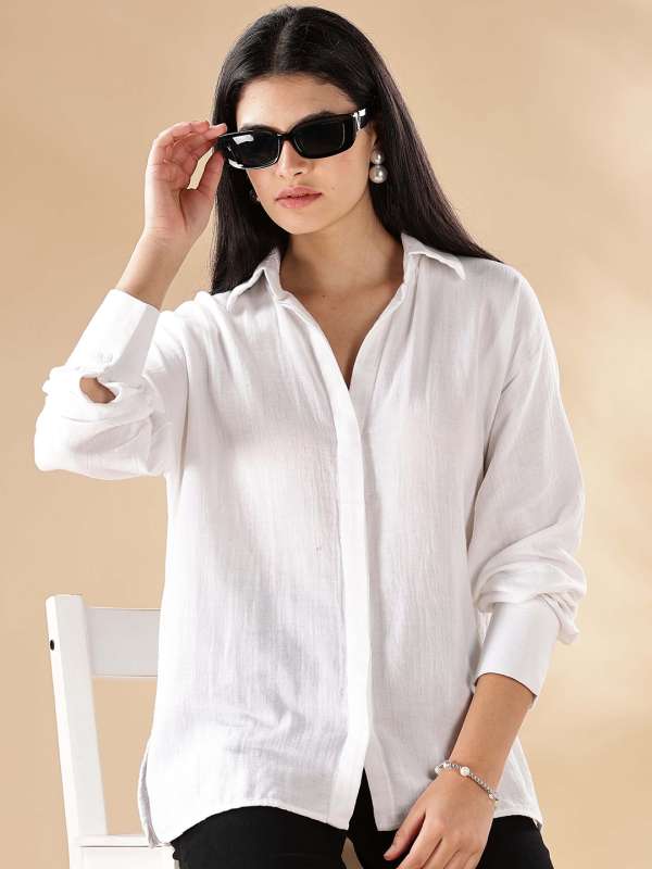 Here&amp;Now Textured Cotton Casual Shirt