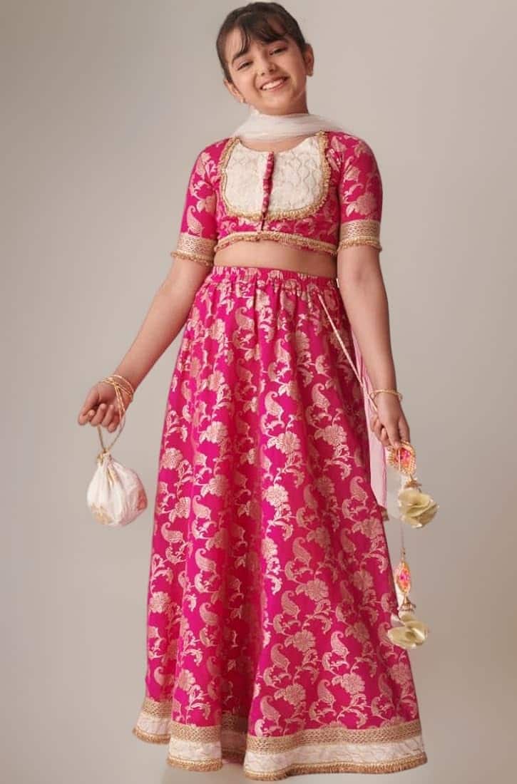 pspeaches Girls Printed Ready to Wear Lehenga & Blouse With Dupatta pspeaches Girls Printed Ready to Wear Lehenga & Blouse With Dupatta
