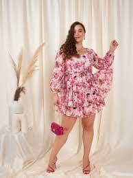 Berrylush Curve Pink & White Floral Printed Sweetheart Neck Layered Mini Playsuit Berrylush Curve Pink & White Floral Printed Sweetheart Neck Layered Mini Playsuit