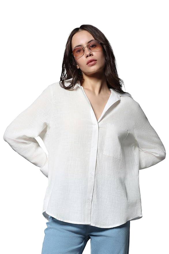 HIGH STAR Classic Oversized Spread Collar Long Sleeves Cotton Casual Shirt HIGH STAR Classic Oversized Spread Collar Long Sleeves Cotton Casual Shirt