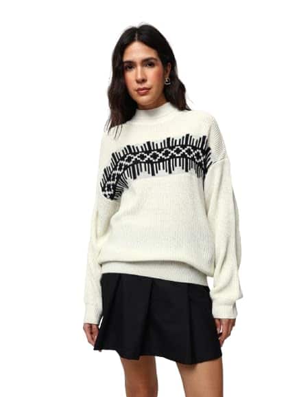 High Star Women's Knitted Acrylic Sweater