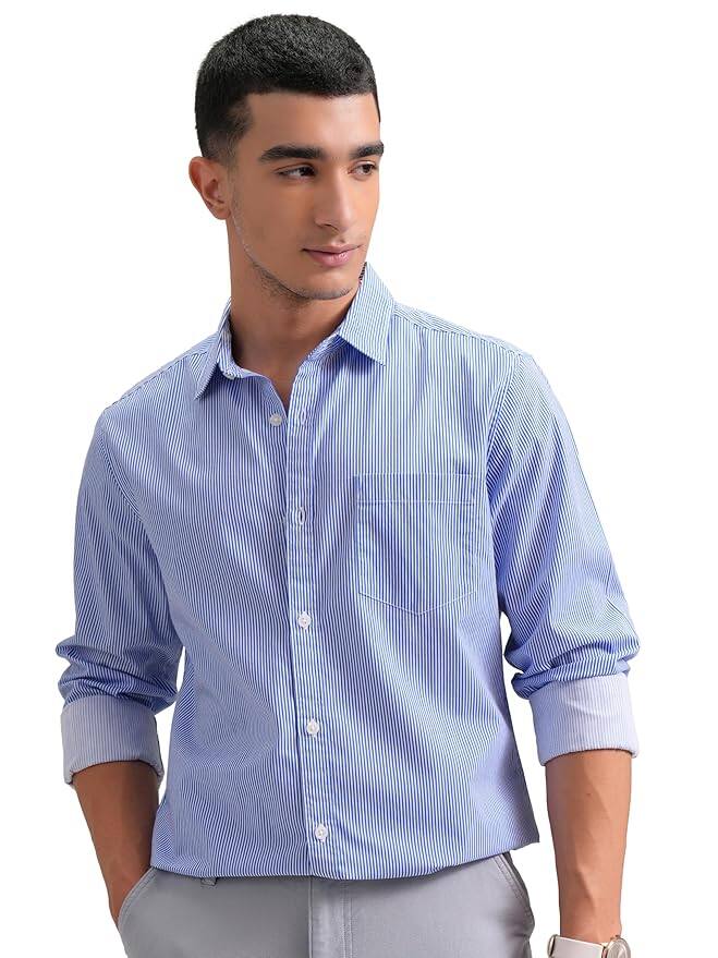 Highlander Men’s Striped Slim Fit Shirt