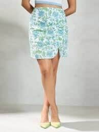 Virgio Pure Cotton Floral Printed Pencil Mini Skirt Virgio Pure Cotton Floral Printed Pencil Mini Skirt