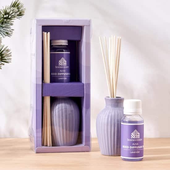 Home Centre Alisa Lavender-Coloured Diffuser Set