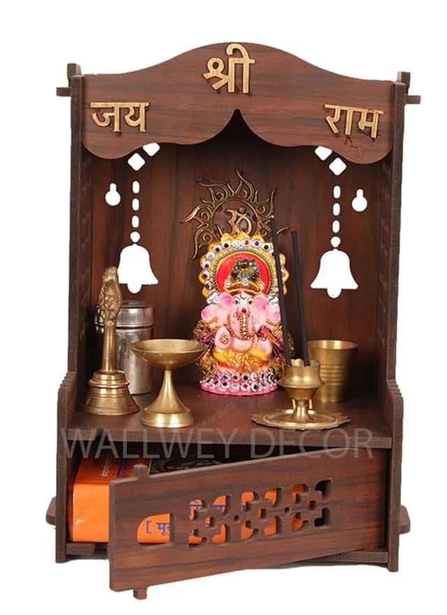 HOMEWEY DECOR Wooden wall mounted pooja Mandir for Home & Office HOMEWEY DECOR Wooden wall mounted pooja Mandir for Home & Office