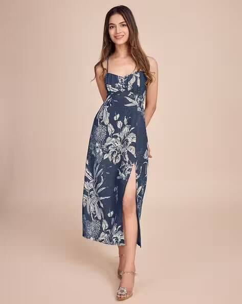 HOUSE OF MIRA Women Floral Printed Midi Dress HOUSE OF MIRA Women Floral Printed Midi Dress