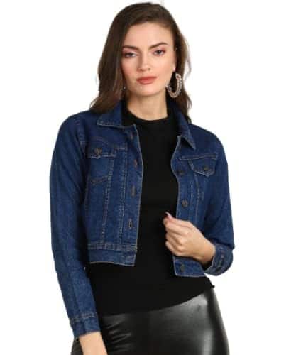 HRIKSHIKA FASHION Women’s Cotton Denim Full Sleeves Jacket HRIKSHIKA FASHION Women’s Cotton Denim Full Sleeves Jacket