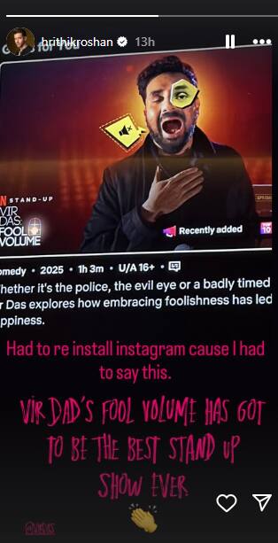 Hrithik Roshan Instagram Story Hrithik Roshan Instagram Story