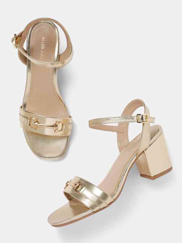  Allen Solly Open Toe Horsebit Detail Block Heels