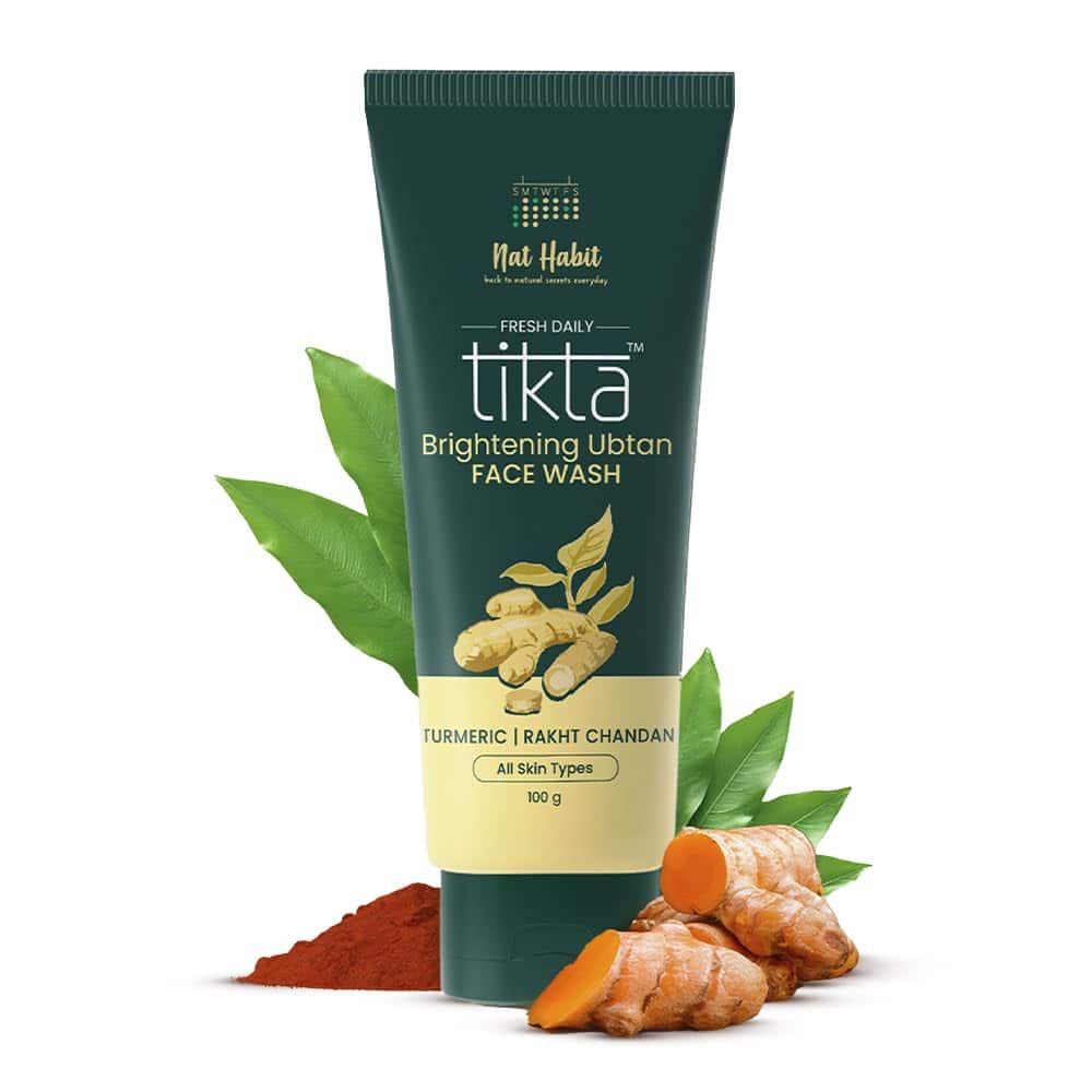  Nat Habit Brightening Ubtan Face Wash with Besan &amp; Rakth Chandan for Glowing Skin-100g