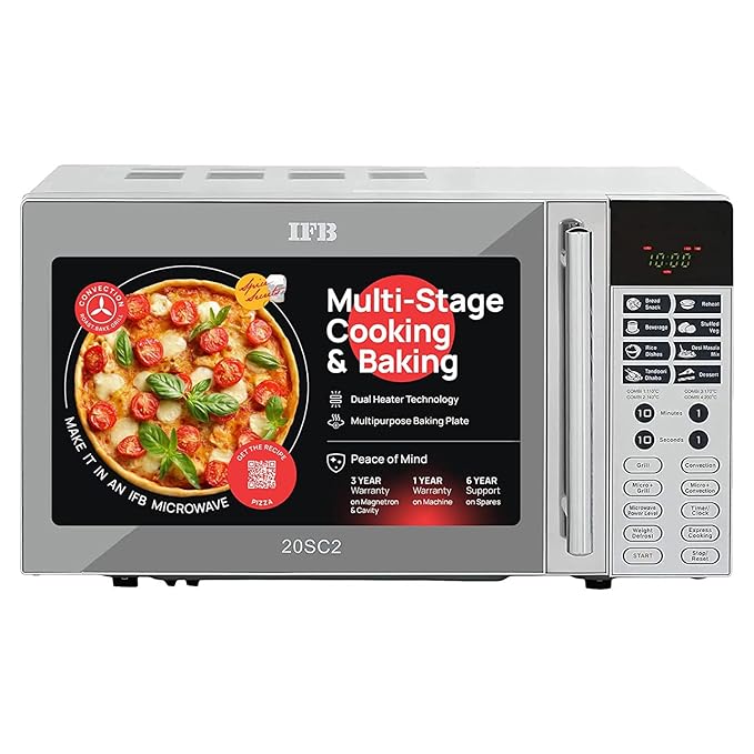 IFB 20 L Convection Microwave Oven (20SC2, Metallic Silver)