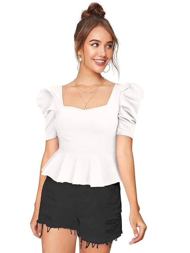 ILLI LONDON Puff Sleeve Peplum Top – Statement Style Made Easy ILLI LONDON Puff Sleeve Peplum Top – Statement Style Made Easy