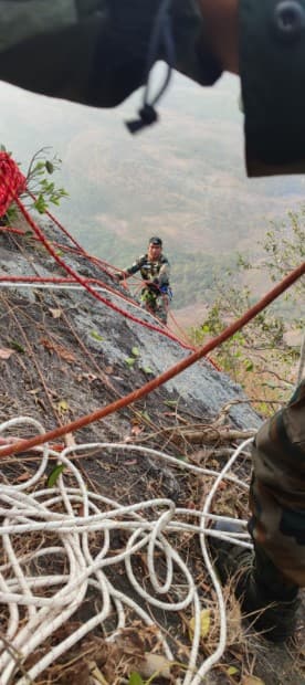 Kerala man trapped on mountain face rescued by Indian Army