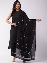InWeave Black &amp; White Printed Dupatta
