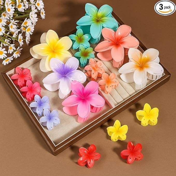Cerrito 3 Pcs Flower Hair Claw Clips Set Cerrito 3 Pcs Flower Hair Claw Clips Set
