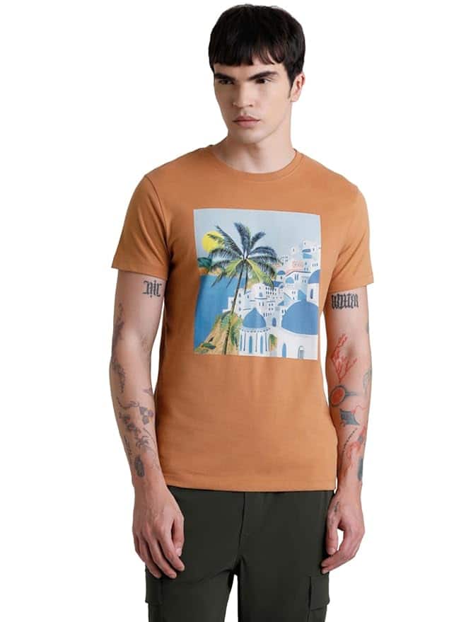 JACK &amp; JONES Tropical Printed Slim Fit T-Shirt Men's