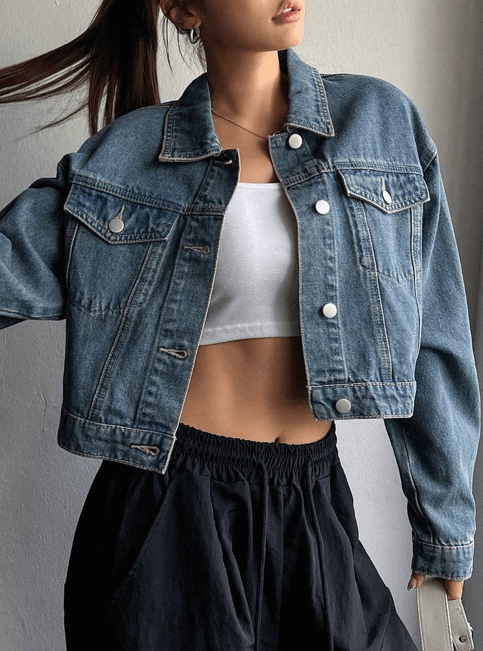 DAZY Button Front Denim Jacket