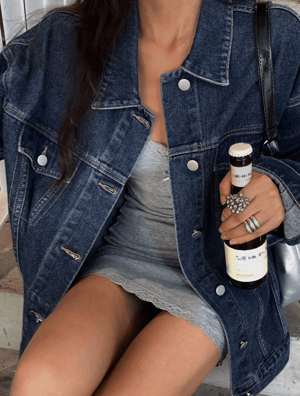 DAZY Drop Shoulder Denim Jacket