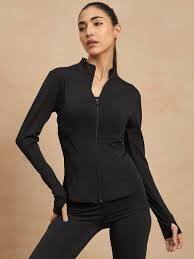  COLOR CAPITAL Women Solid Zip Detail Long Sleeves Casual Sporty Jacket