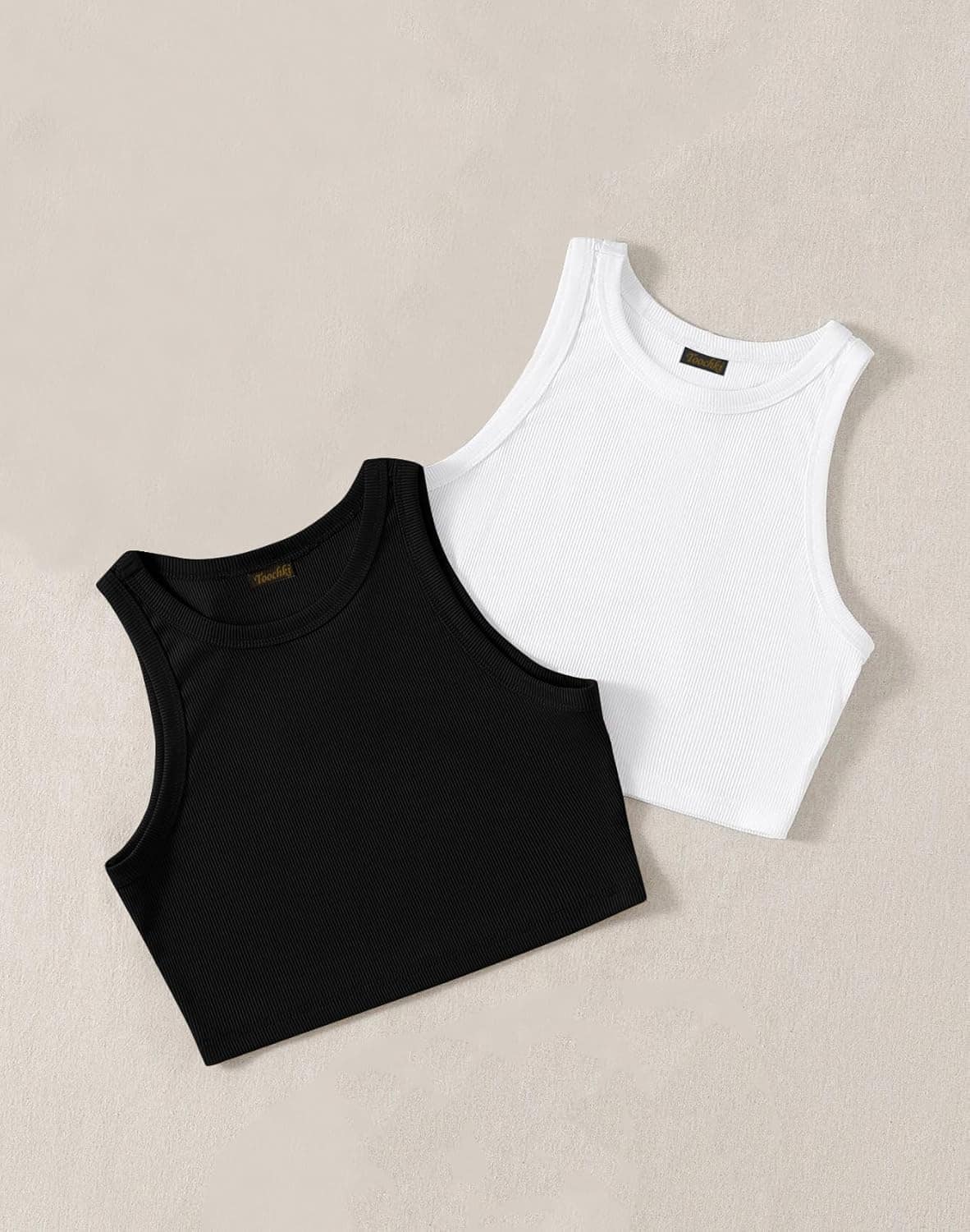 TOOCHKI Women Pack Of 2 Ribbed Tank Crop Top TOOCHKI Women Pack Of 2 Ribbed Tank Crop Top