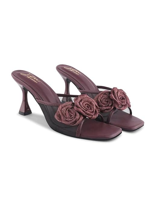 JM LOOKS Embellished Kitten Heels JM LOOKS Embellished Kitten Heels