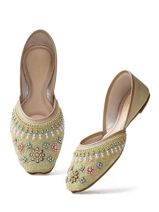 JM LOOKS Women’s Handcrafted Embellished Jutti JM LOOKS Women’s Handcrafted Embellished Jutti