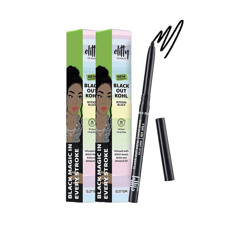 Elittystore Elitty Black Kajal Pencil - (Pack of 2) Elittystore Elitty Black Kajal Pencil - (Pack of 2)