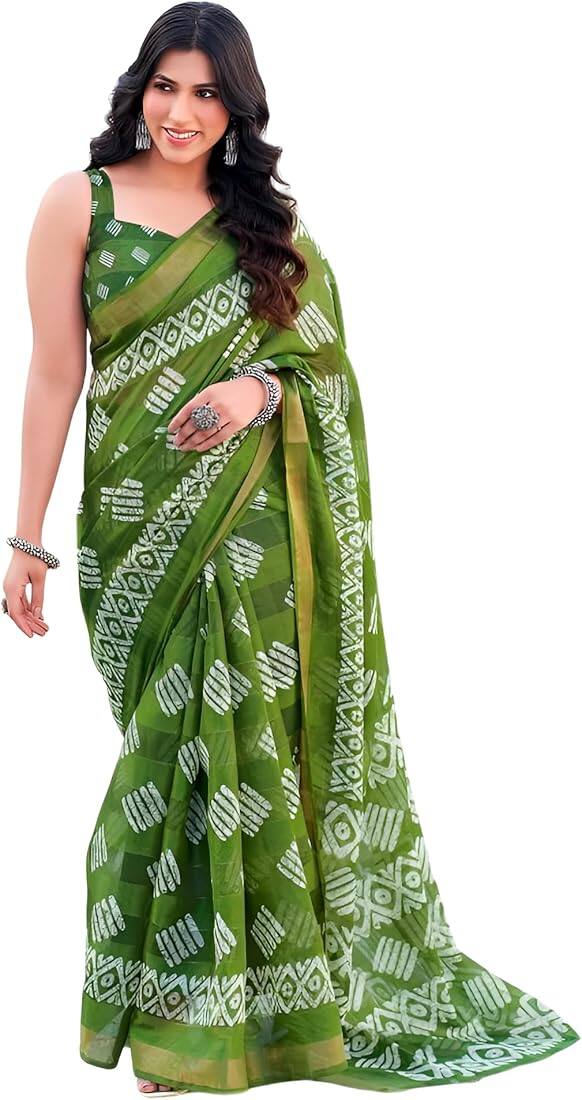 KALINI Batik Printed Bagh Saree KALINI Batik Printed Bagh Saree
