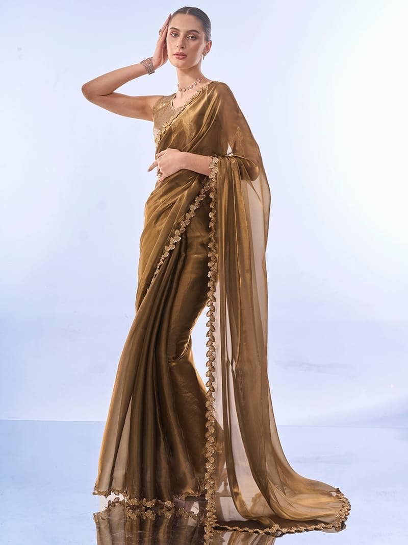 Kalista Sequinned Organza Saree Kalista Sequinned Organza Saree